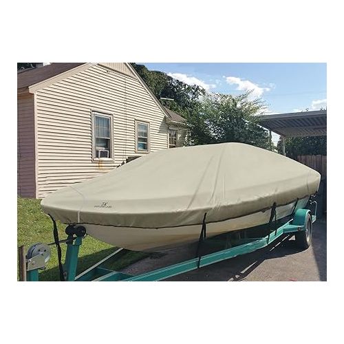  Explore Land Trailerable Waterproof Boat Cover Fits 14'-16'Long Beam Width up to 76