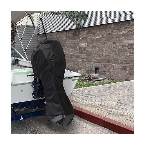  Explore Land Fade Resistant Full Outboard Motor Cover Waterproof 600D Heavy Duty Boat Engine Cover Fit for 30-250 HP Motor