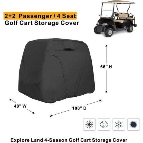  [아마존핫딜][아마존 핫딜] Explore Land 600D Waterproof Golf Cart Cover Universal Fits for Most Brand 4 Passenger Golf Cart