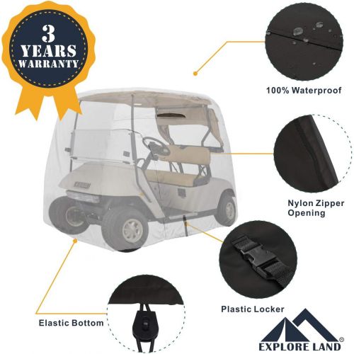  [아마존핫딜][아마존 핫딜] Explore Land 600D Waterproof Golf Cart Cover Universal Fits for Most Brand 4 Passenger Golf Cart