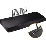 [아마존베스트]Explore Land Stretchy 61/88 Keys Piano Keyboard Dust Cover with Music Stand Opening for Digital Electronic Piano (61,Black)