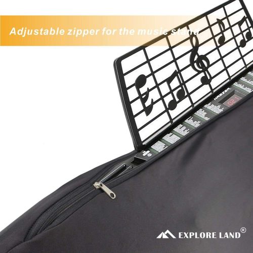  [아마존베스트]Explore Land Stretchy 61/88 Keys Piano Keyboard Dust Cover with Music Stand Opening for Digital Electronic Piano (61,Black)