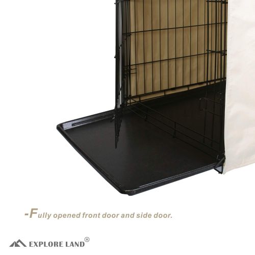  Explore Land Dog Crate Cover Durable Polyester Pet Kennel Cover Universal Fit for Wire Dog Crate