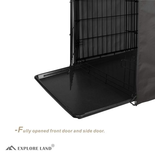  Explore Land Dog Crate Cover Durable Polyester Pet Kennel Cover Universal Fit for Wire Dog Crate