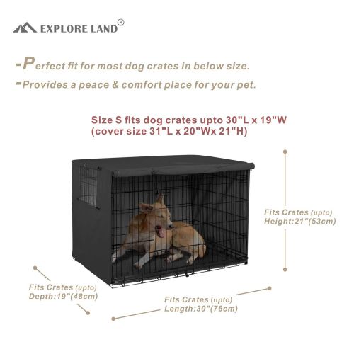  Explore Land Dog Crate Cover Durable Polyester Pet Kennel Cover Universal Fit for Wire Dog Crate