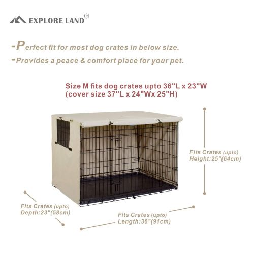  Explore Land Dog Crate Cover Durable Polyester Pet Kennel Cover Universal Fit for Wire Dog Crate