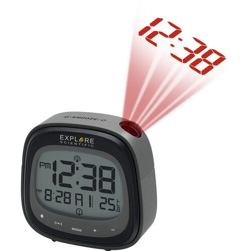  Explore Scientific Touch Key Radio-Controlled Projection Clock (Black)