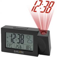 Explore Scientific Radio-Controlled Projection Clock with External Weather Sensor (Black)