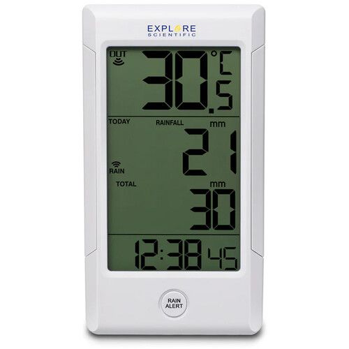  Explore Scientific Wireless Rain Gauge with Outdoor Temperature