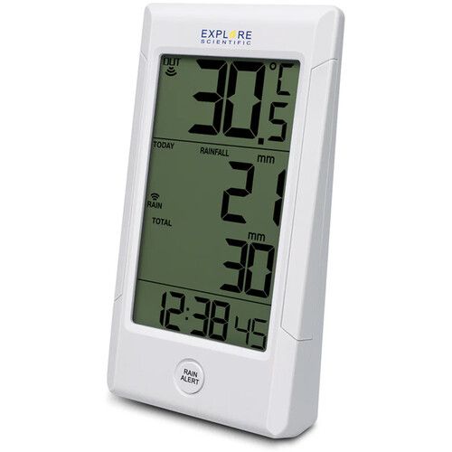  Explore Scientific Wireless Rain Gauge with Outdoor Temperature