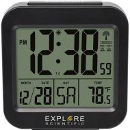 Explore Scientific Travel Alarm with Radio-Controlled Clock and Indoor Temperature Display