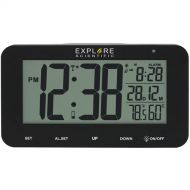 Explore Scientific Large Display Radio Controlled Alarm Clock (Black)