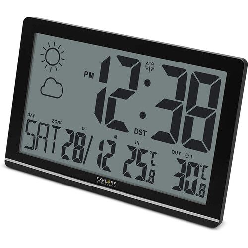  Explore Scientific Jumbo Display Wall Clock with Weather Forecast