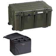 Explorer Cases 7641KTGQ 7641 Case with Custom Removable Padded Divider Bag for Cameras or Similar Electronic Gear and Organizer Lid Panel (Olive)