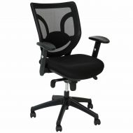 Express Office Furniture Mid-Back Ergonomic Mesh Back Task Chair with Adjustable Arms and Lumbar Support, BIFMA Certified