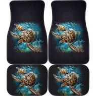 Express Yourself Products Turtle Kingdom II (Black, Rears) Car and Truck Front and Rear Mats - Set of 4