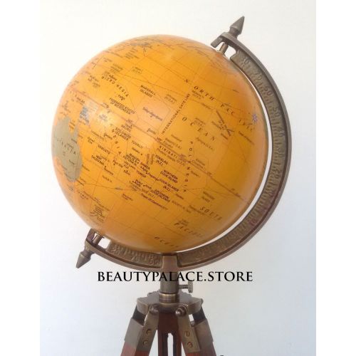  Expressions Enterprises Handcrafted Geographical World Globe On Wooden Tripod, Office Table Or Shelf World Map Globe On Tripod 21 Inch Height Nautical Office Decorative Products