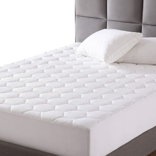  Exqhome EXQ Home Mattress Pad Twin Size Quilted Mattress Protector Fitted Sheet Mattress Cover for Bed Stretch Up to 18”Deep Pocket (Hypoallergenic, Breathable, Antibacterial)