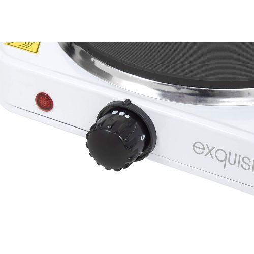  Exquisit KP 3201 Double Cooking Plate Diameter 15.5 and 18.5 cm / 2500 Watt / White / Continuous Temperature Control / Overheating Protection