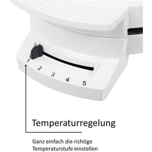  Exquisit 3101 we Waffeleisen/weiss / 1200 watt / 5 Herzen Waffelform/Anti-Haft-Beschichtet/Temperaturregler stufenlos