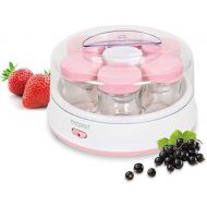 [아마존베스트]Exquisit Maker YM 3101 WEP | Make Yoghurt Yourself | 7 Serving Jars of 200 ml | Dishwasher Safe | 15 Watt | White/Pink