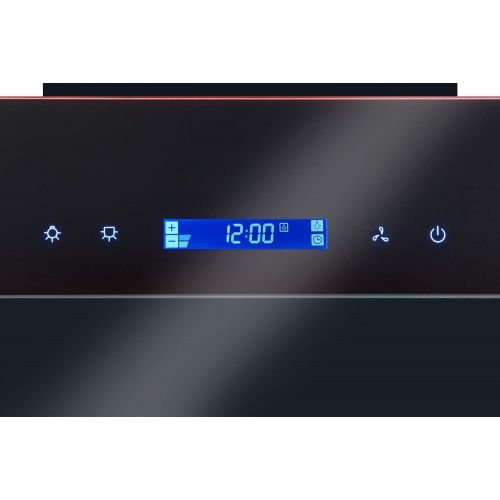  [아마존베스트]Exquisit KFD 607-2L Cooker Hood | LED Lighting in 7 Different Colours | Headless Hood | Touch Control | Black