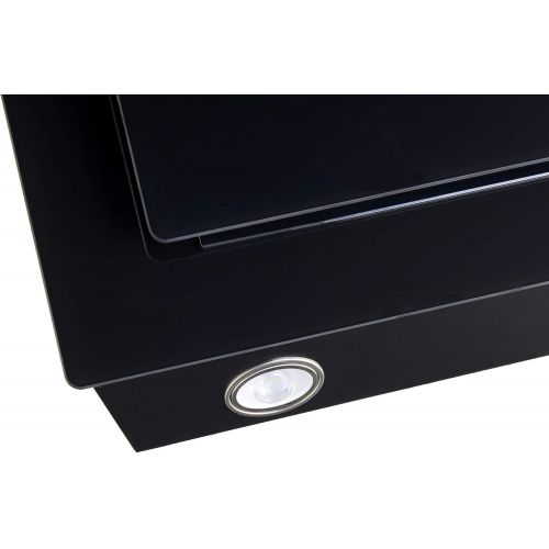  [아마존베스트]Exquisit KFD 607-2L Cooker Hood | LED Lighting in 7 Different Colours | Headless Hood | Touch Control | Black