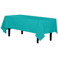 [아마존베스트]Exquisite 12-Pack - Premium Plastic Tablecloth 54in. x 108in. Rectangle Table Cover - Aqua Blue
