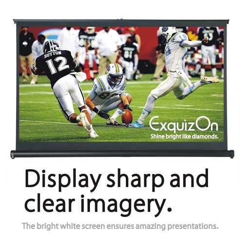  ExquizOn 50” Projector Screen Pull-Out Style 16:9 Matte White Fabric Home Cinema Portable Table-Top Movie Screen