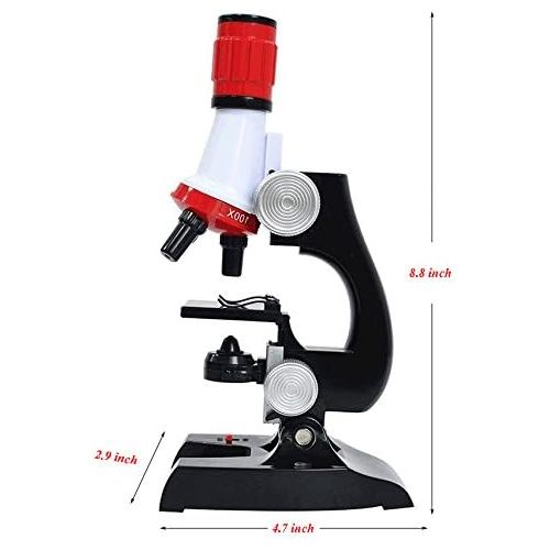  [아마존베스트]Extpro Microscope Kit Science Experiment Supplies LED 100x 400x and 1200x Magnification for Boys Girls Students
