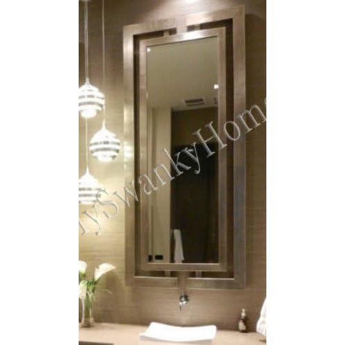  Extra Long Contemporary Silver Wall Mirror Full Length Modern