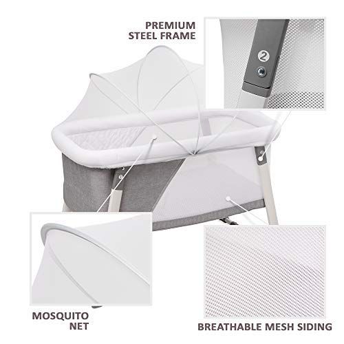  Extra Travel Bassinet for Baby - Rocking & Sturdy Cradle - Includes Carry Case, Mosquito Net,...