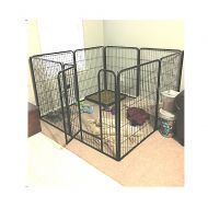 Extra Large Exercise Pen Heavy Duty 40-inch Door Big Dog Black Large Pet 8 Panels Kennel Playpen & eBook OISTRIA