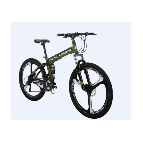  Extrbici Mountain Bike Foldable Bicycle 3 Spoke Wheel,G6 Dual Suspension 26 inch 21 speeds Shimano Derailleur