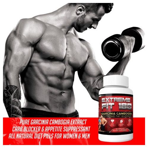  Extreme Fit 180 - Garcinia Cambogia Extreme Fat Burner-60% HCA, Pure Garcinia Cambogia Extract...