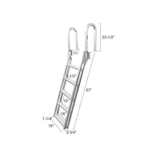  Extreme Max 3005.4239 Slanted Flip-Up Dock Ladder - 5-Step