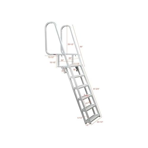  Extreme Max 3005.3919 Deluxe Flip-Up Dock Ladder with Welded Step Assembly - 6-Step