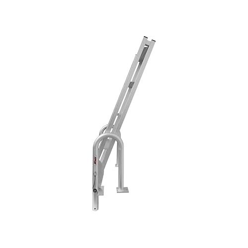  Extreme Max 3005.4227 Heavy-Duty Aluminum Slanted Flip-Up Dock Ladder with Comfort Use Round Tube Frame - 4-Step, 300 lbs. Weight Capacity