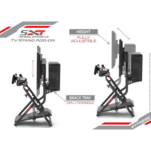  Extreme Sim Racing Tv Stand Add-on Upgrade for Wheel Stand SXT V2 - Fits only SXT V2 - Suitable for TV sizes up to 50