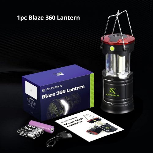  Extremus Blaze 360 Camping Lantern and Camping Lights, LED Rechargeable Lantern with Battery, 4 Light Modes, IP44 Waterproof Rating, Two Power Source Options, Ideal for Camping, Hu