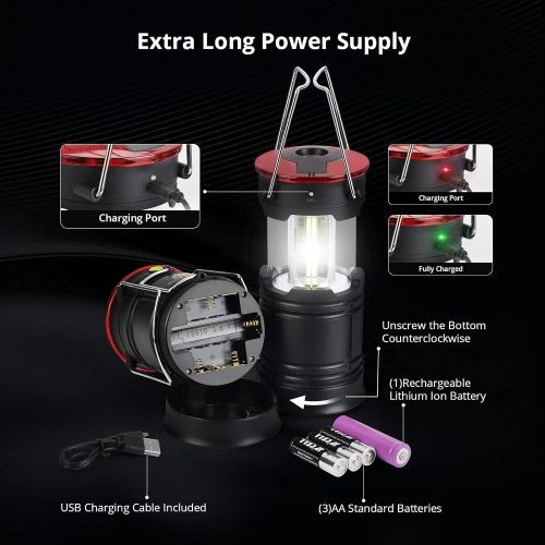  Extremus Blaze 360 Camping Lantern and Camping Lights, LED Rechargeable Lantern with Battery, 4 Light Modes, IP44 Waterproof Rating, Two Power Source Options, Ideal for Camping, Hu