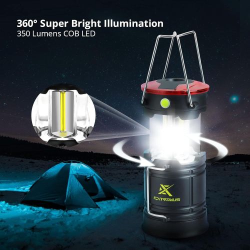  Extremus Blaze 360 Camping Lantern and Camping Lights, LED Rechargeable Lantern with Battery, 4 Light Modes, IP44 Waterproof Rating, Two Power Source Options, Ideal for Camping, Hu