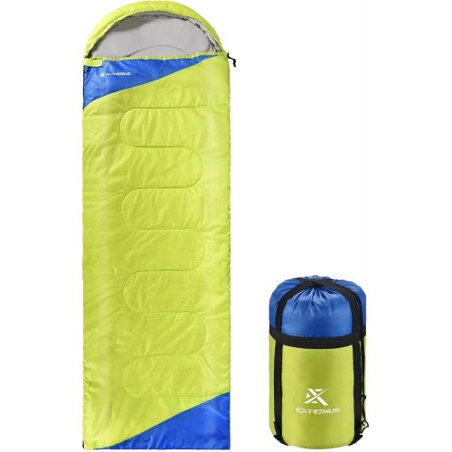  Extremus Rectangular Camping Sleeping Bag, 3-Season Comfort, Single/Double Backpacking Sleeping Bags for Adults, Lightweight, water repellency,Camping Gear, Stuff Sack With Compres