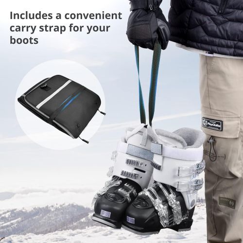  Extremus Domo Ski Boot Bag - 50L Snowboard Boot Bag, Durable Waterproof Padded Snow Bag for Adult and Youth, Hold Ski Boots, Helmets, Gloves, Goggles & Accessories Travel Bag