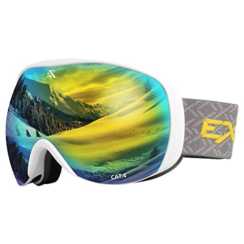  Extremus MilkRun Ski Goggles, Lightweight,Wide View,UV400 Protection,Helmet Compatible,Snowboard & Snow Goggles for Men Women