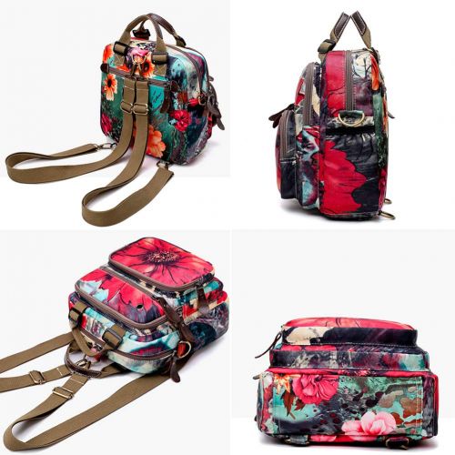  Exttlliy Mini Fashion Mummy Baby Diaper Bag Backpack，Floral Colorful Multi-Function Travel Bag Pack...