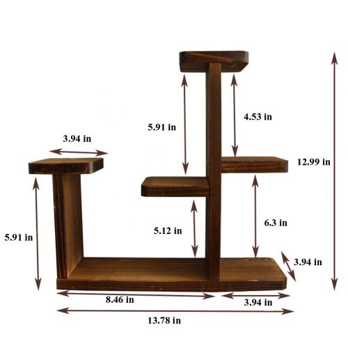  Exttlliy Wooden DIY Mini Tabletop Plant Stand Multi-layer Concise Desktop Planter Holder for Home Office Decorative (White)