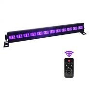 Exulight Black Lights, UV LED Bar, 12LEDs x 3W Ultraviolet Light with Dimmable for Glow Parties, Halloween and Christmas Party, Birthday, Wedding, Poster, Stage Lighting(12leds bla
