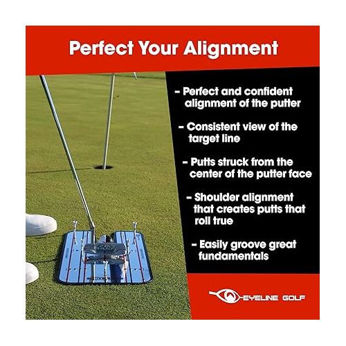  EyeLine Golf Patented Putting Mirror Training Aid - Portable Putting Trainer for Games Drills, As seen on PGA Tour, Made in USA, Use Outdoors or Indoors, Mirror Size 9.25 x 17.5 in.