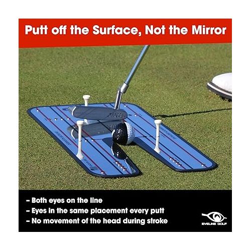  EyeLine Golf Patented Putting Mirror Training Aid - Portable Putting Trainer for Games Drills, As seen on PGA Tour, Made in USA, Use Outdoors or Indoors, Mirror Size 9.25 x 17.5 in.